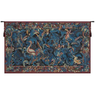 Animals Aristoloches Blue European Tapestry Wall Hanging