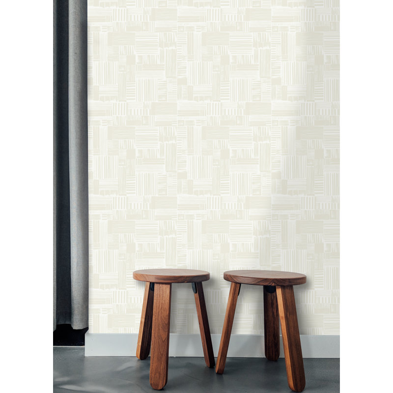 Yuki Osada Geometric Wallpaper Double Roll, Light Gray