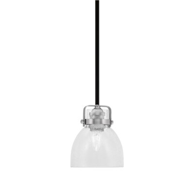 Easton Stem Hung Mini Pendant With 6" Clear Bubble Glass