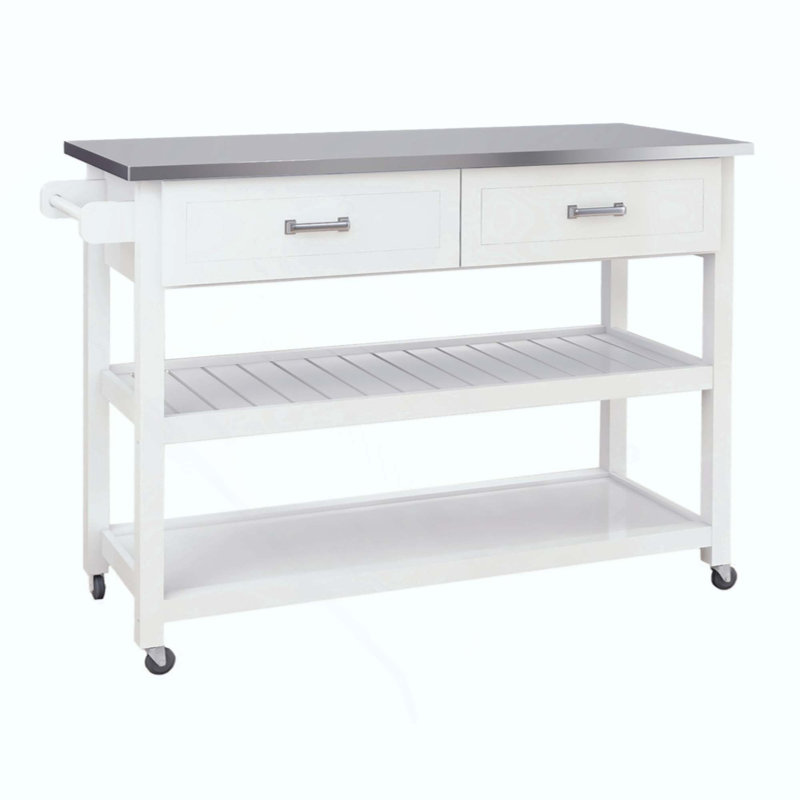 Stainless Steel Table Top Kicthen Cart With Two Drawers
