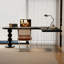Bureau en bois massif en forme de L noir + bureau en acrylique-1577908186-1577908189