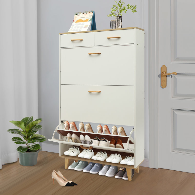 3-Tier Storage Cabinet With Two Drawers