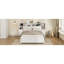 Lit simple en bois blanc avec bibliothèque allongée et six tiroirs, prise de charge pour les besoins de la vie moderne, polyvalent dans n'importe quelle chambre à coucher, espace de rangement