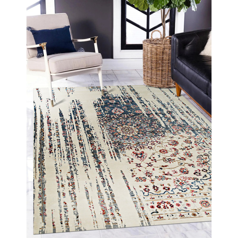 Tapis terre cuite Philamena & Viscose, Rectangle 8 pi x 10 pi