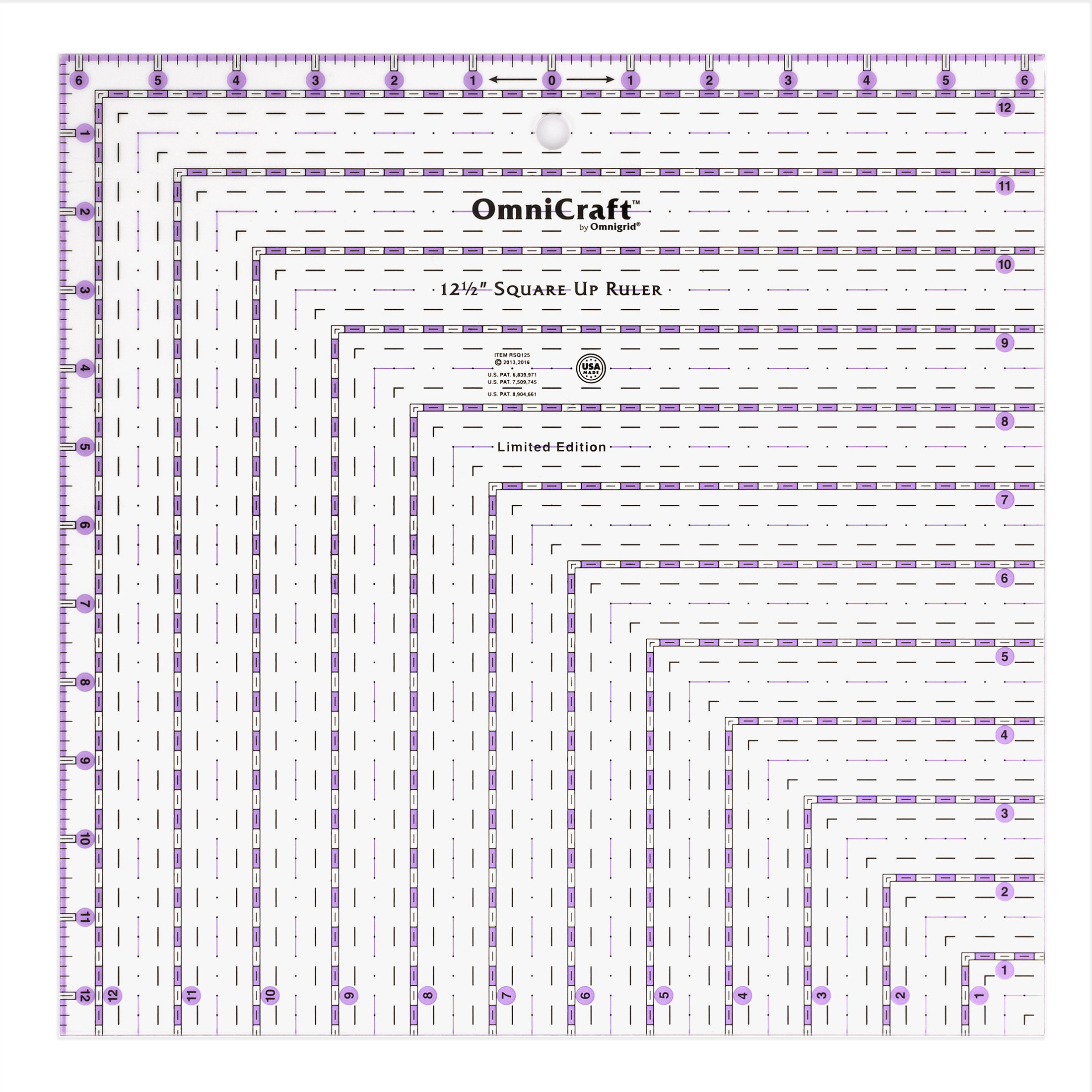 Règle De Patchwork Omnigrid – 10,5x10,5 Pouces – Carrée Antidérapante – RN105 – Neuf