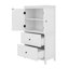 Grande armoire de rangement pour salle de bain, armoire avec deux portes et tiroirs, tablette réglable-1327562497