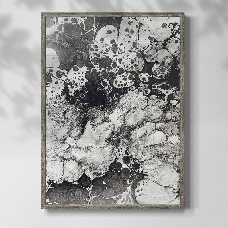 Marbling IX Framed Print - Solid Wood, 11" H x 9" W