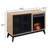 Porath Oak and Espresso Electric Fireplace with 1 Cabinet