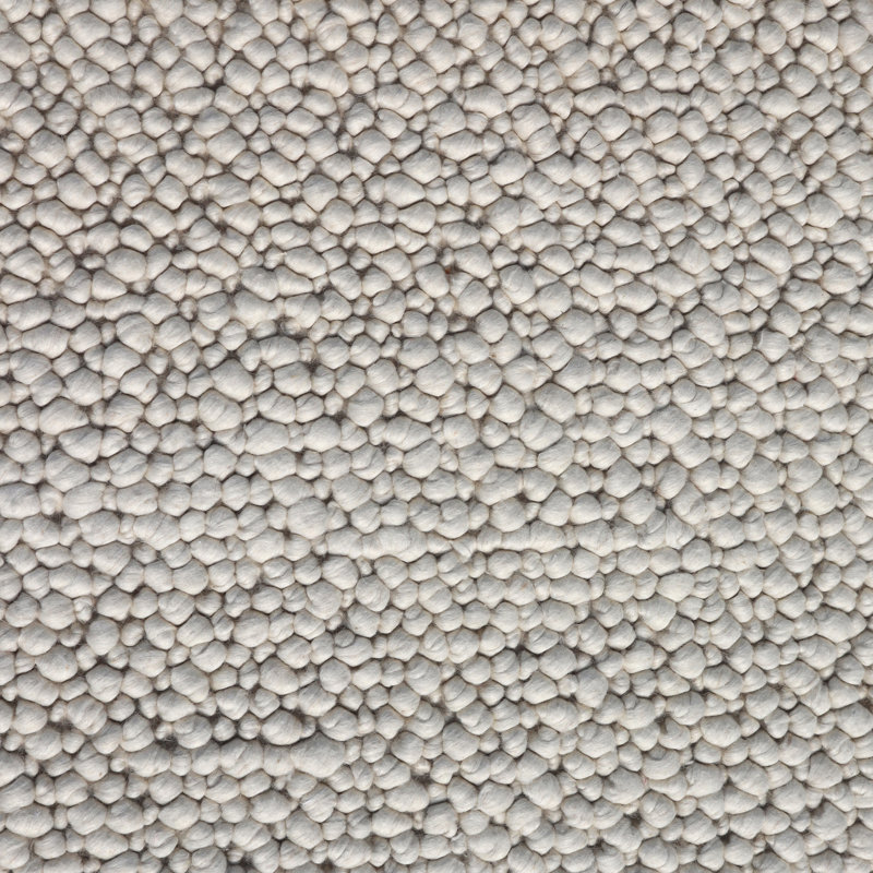 Pebbles Handmade Solid color Pitloom Ivory Bubble Textured Wool  Area Rug By Tufty Home, Rectangle 2' x 3'