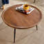 Finzel Solid Mango Wood Industrial Round Coffee Table with Metal Legs-1714498174