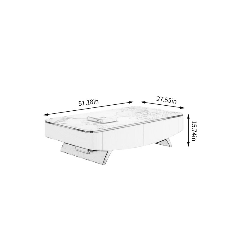 Table basse à double caisson avec rangement, Noir