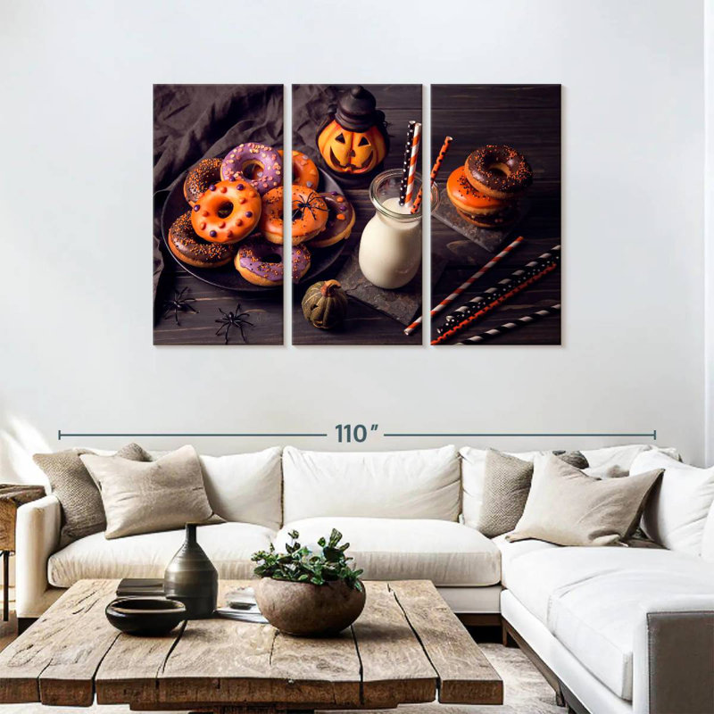 Halloween beignets et lait, H 48 po x l 74 po