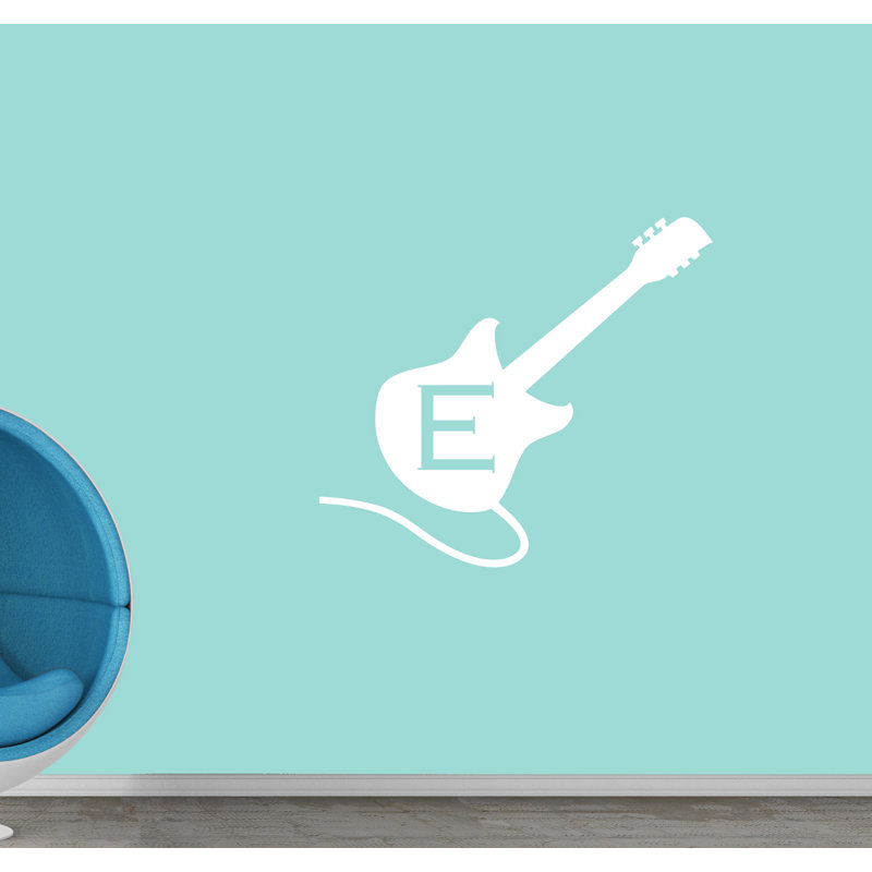 Adhésif décoratif guitare personnalisée, Blanc, Oui
