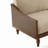 Rattan-Arm Chenille Sofa with Rubberwood Frame