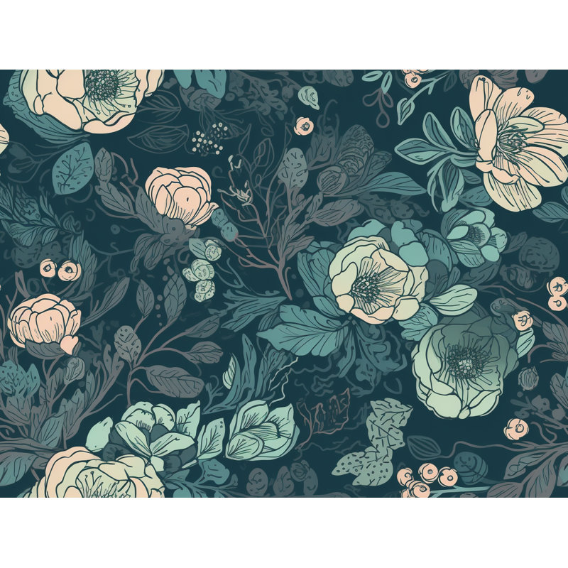 Rideau de douche floral, H 93 po x l 70 po