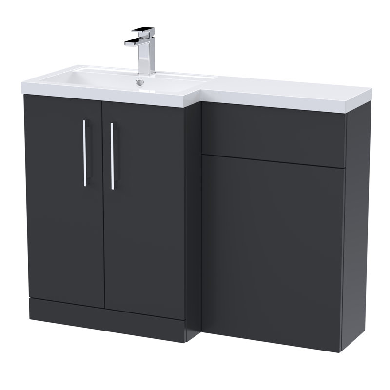 Arno Toilet & Basin Unit, Soft Black