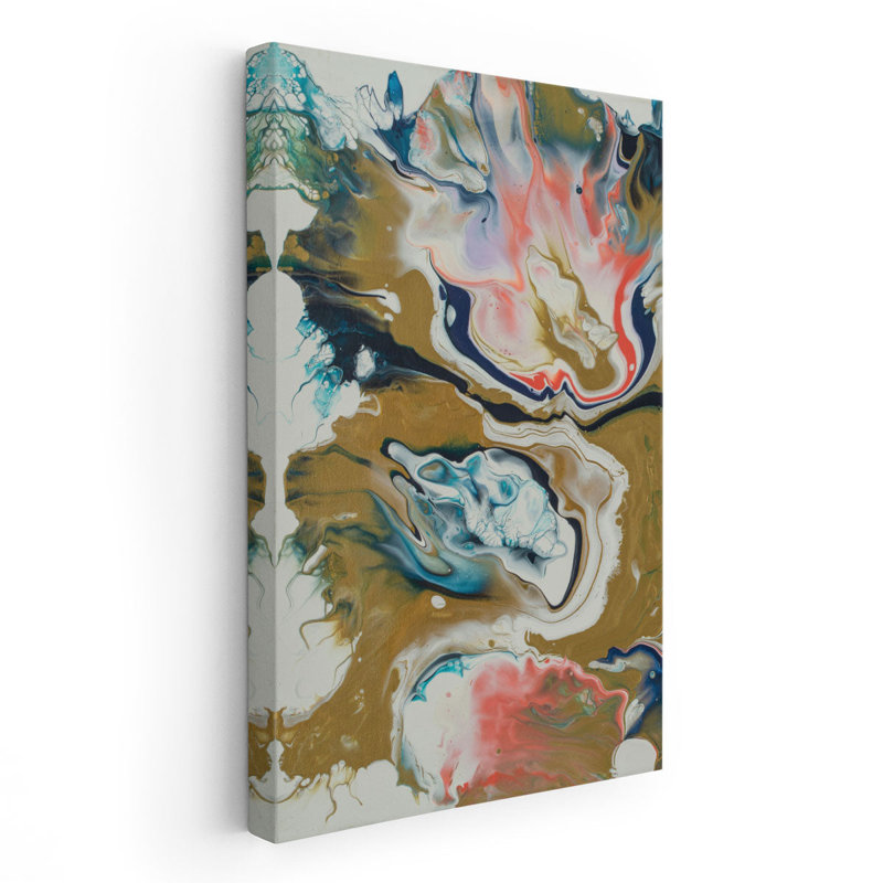 Vibrant Swirls Split 1 - reproduction d'art sur toile, H 18 po x l 12 po