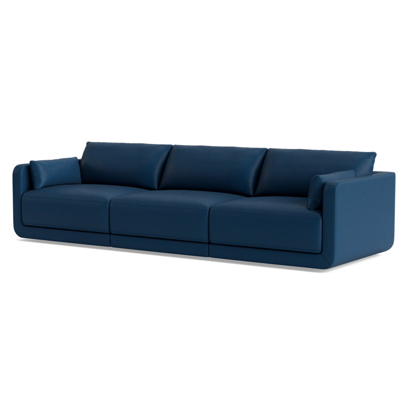 Eva Modular Sofa, Leather - Deep Blue