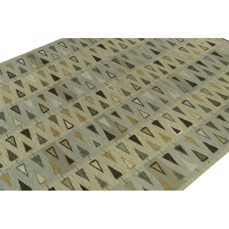 Scandinavian Wool Geometric Area Rug, Rectangle 5' x 7'