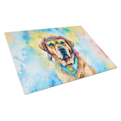 Mastiff Hippie Dawg Glass Cutting Board Large