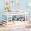 Lit simple au-dessus d'un lit superposé blanc, fabrication de la structure, pour une qualité de longue durée, garde-corps sur toute la longueur, s'adapte à la structure en pin des matelas, contrôle de la qualité, standard
