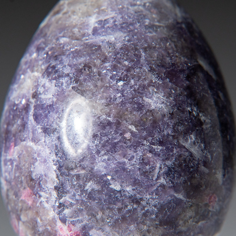 Véritable œuf de lépidolite poli (2,5 po) de Madagascar