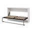 Lit escamotable horizontal, lit escamotable mural, armoire pliante, meuble peu encombrant pour chambre d'amis polyvalente, bureau personnel