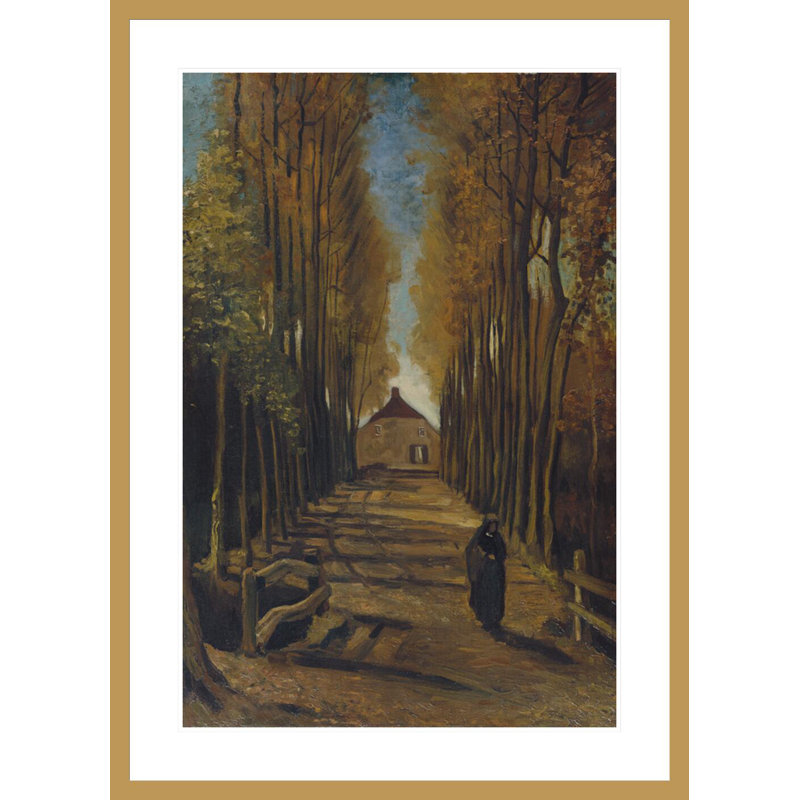 «Avenue of Poplars in Autumn» par Vincent van Gogh, impression giclée encadrée, H 41,5 po x l 30,03 po