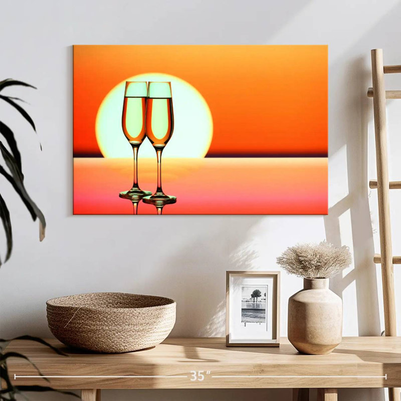 Yarlin champagne coucher de soleil, H 16 po x l 24 po