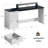 63" Office Computer Desk With Monitor Stand Executive Desk With Storage, Power Outlets