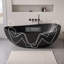 Grande baignoire autoportante 71 po pour deux personnes, baignoire profonde extra large pour couple, noir mat-133328412