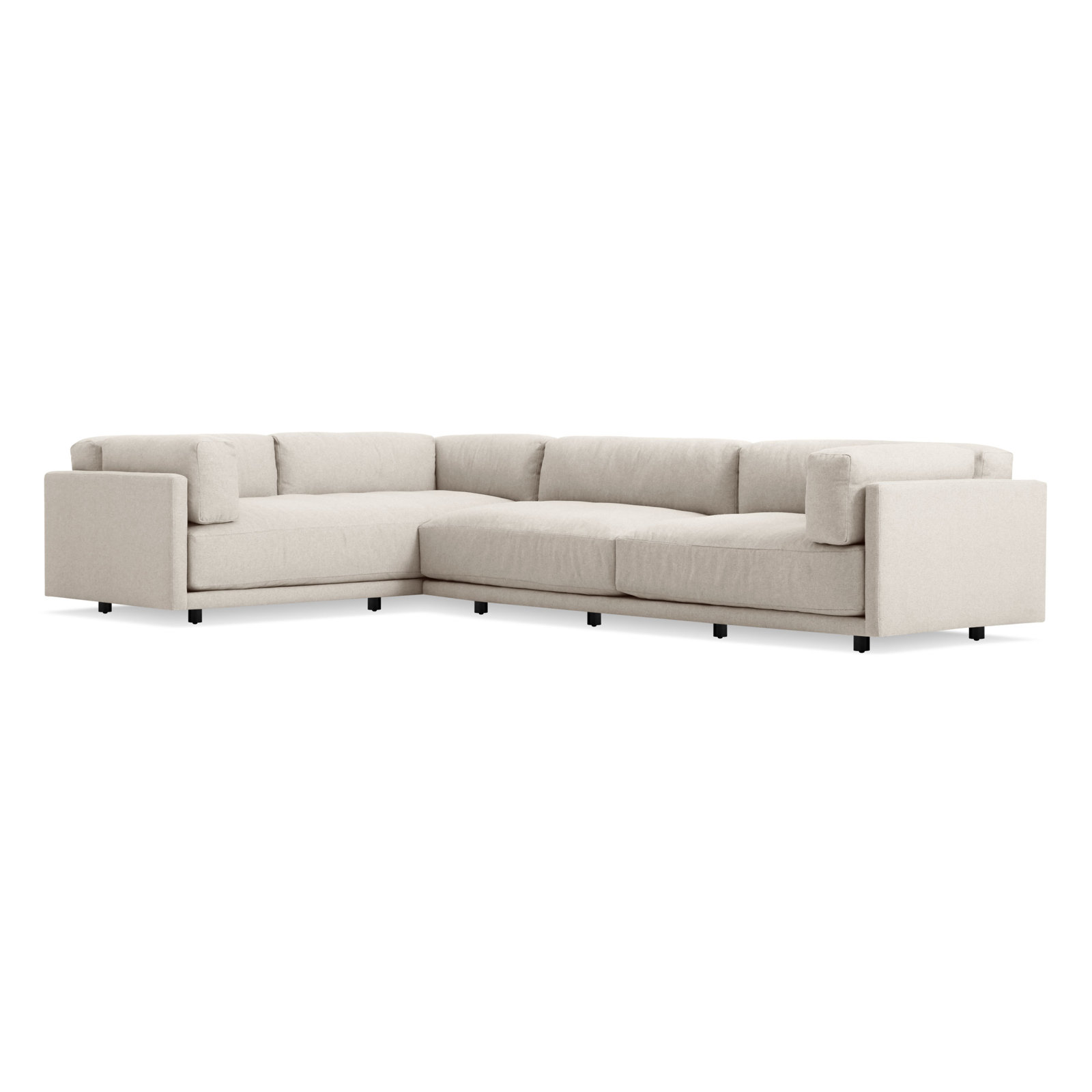 Sunday Upholstered L-Sectional, Right Hand Facing, Sanford Natural Linen