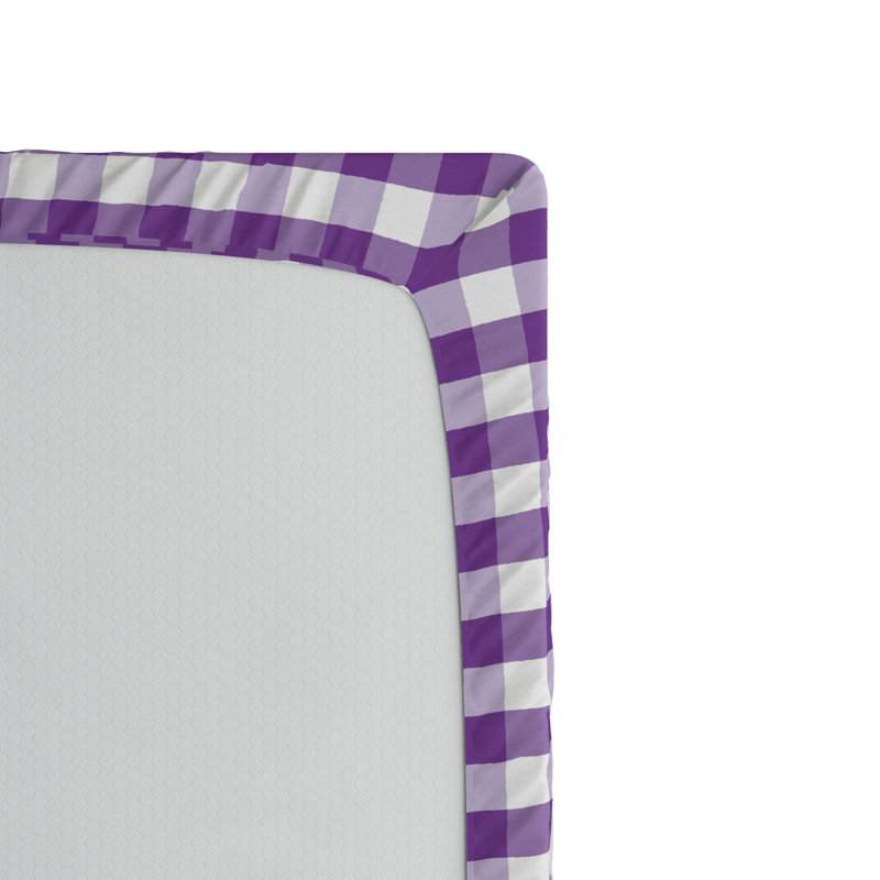 Microfiber Striped Fitted Sheet, Twin XL Fitted Sheet, Purple Plaid