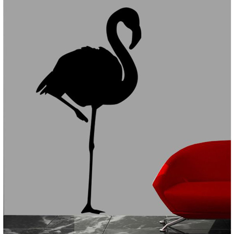 Adhésif décoratif flamant noir, H 60 po x l 30,5 po, Noir