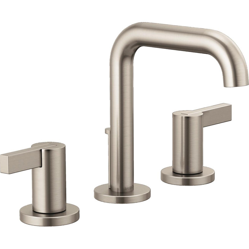 Litze® Widespread Lavatory Faucet With High Spout, Luxe Nickel, Extended Lever Handle, 1.5 GPM