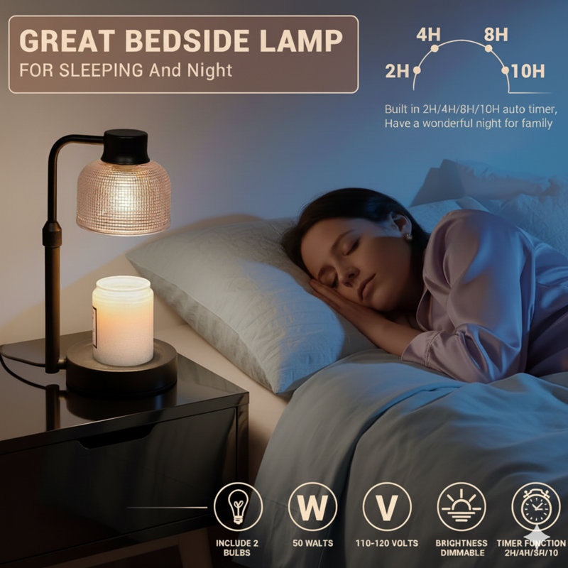 Candle Warmer Lamp With Timer: Christmas Gifts For Women - Birthday Gifts For Women Mom - House Warming Gifts New Home Decor - Vintage Home Decor For Scented Jar Candle