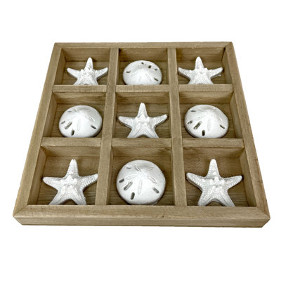   Sand Dollar   Starfish Tic-Tac-Toe Game – Decorative And Functional Beach-Themed Accent Piece  For Game Room Or  Decor