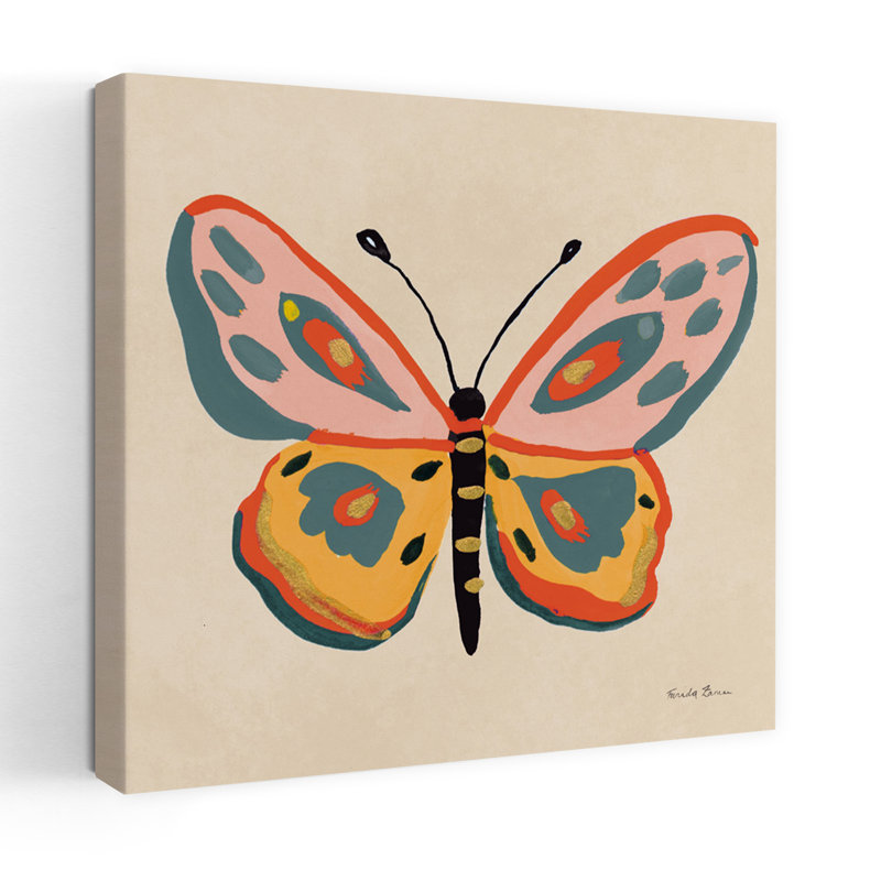 Art contemporain de papillons flottant II, H 48 po x l 48 po