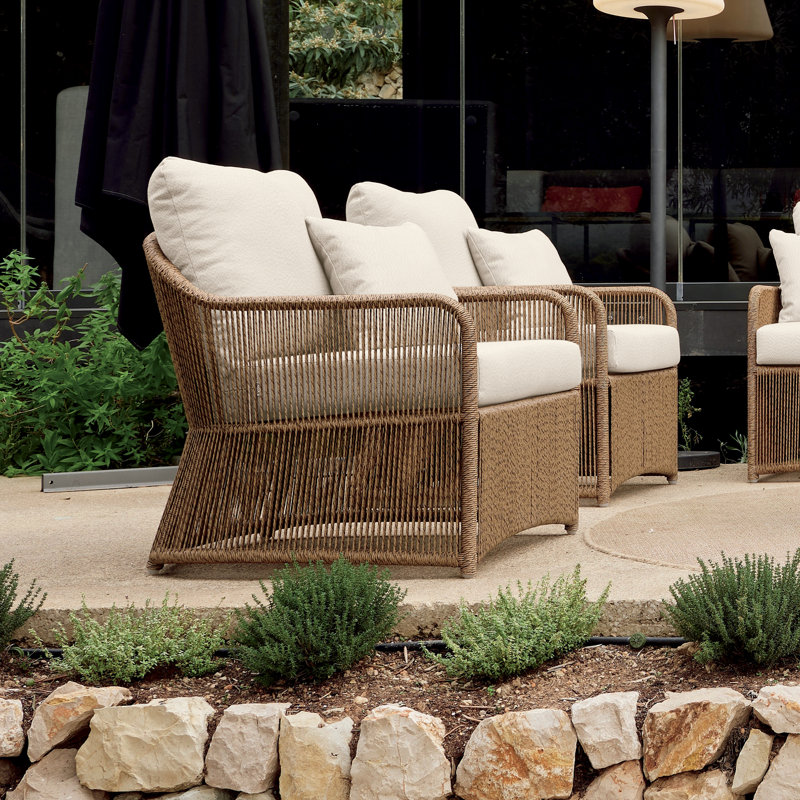 Calixto Outdoor Lounge Chair, Canvas Navy Sunbrella® Canvas