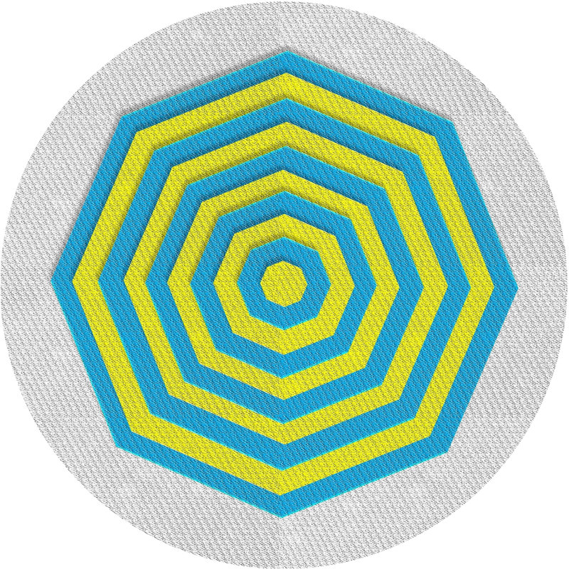 Geometric Indoor Rug, Round 7'