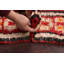 Tapis de couloir en laine noué à la main des années 1960 de conception unique 4 pi 10 po x 11 pi 7 po Tapis décoratif rouge
