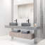 Lavabo vasque de salle de bain rond en béton avec robinet H 12 po Cypress L 16 po x l 16 po x H 5 po