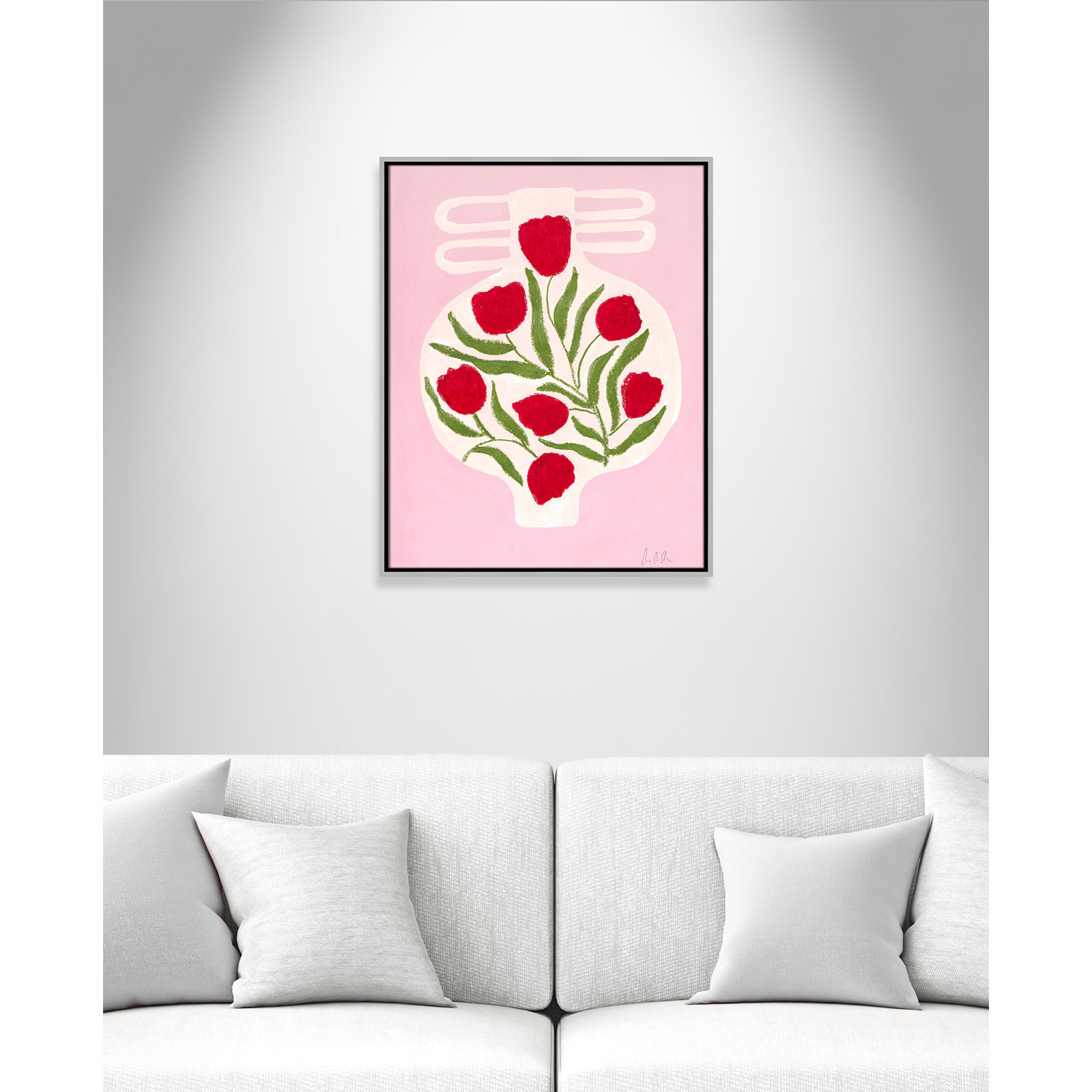 Vase No. 02 Print by Camilla Bergqvist, 29.5" H x 23.5" W, Silver