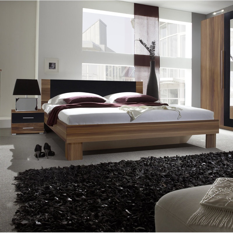 Adlington Piece Bedroom Set, European Kingsize, Red Walnut/Black