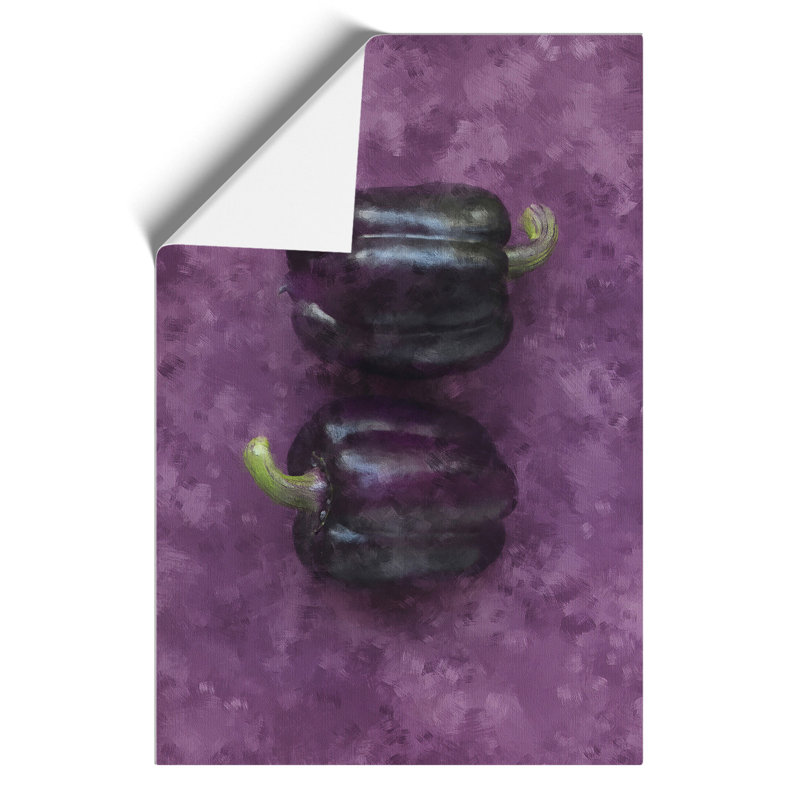 Purple Bell Peppers Painting - Frameless Print, 42cm H x 30cm W x 0.1cm D