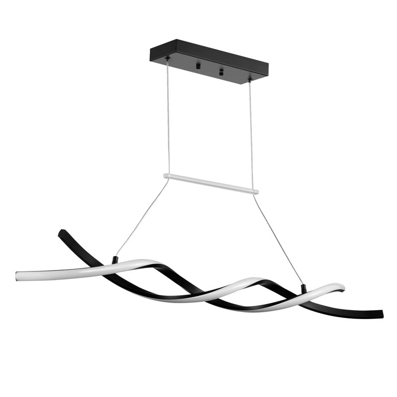 1 - Light Matte Black Chandelier Pendant