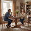 Chaise d'appoint rembourrée en tissu avec dossier incurvé entièrement assemblée (ensemble de 2)-1306486104