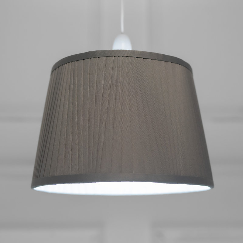 22 cm H Empire Silk Lamp Shade ( Uno ), Grey