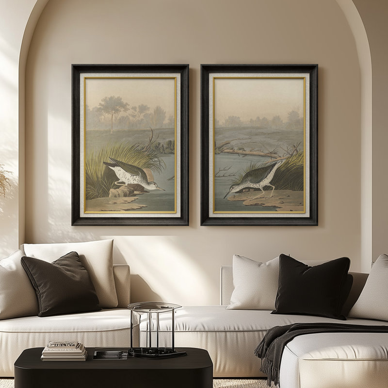 Ensemble de 2 œuvres d'art abstraites encadrées de qualité supérieure sur toile de qualité supérieure avec cadre de 26 po x 36 po