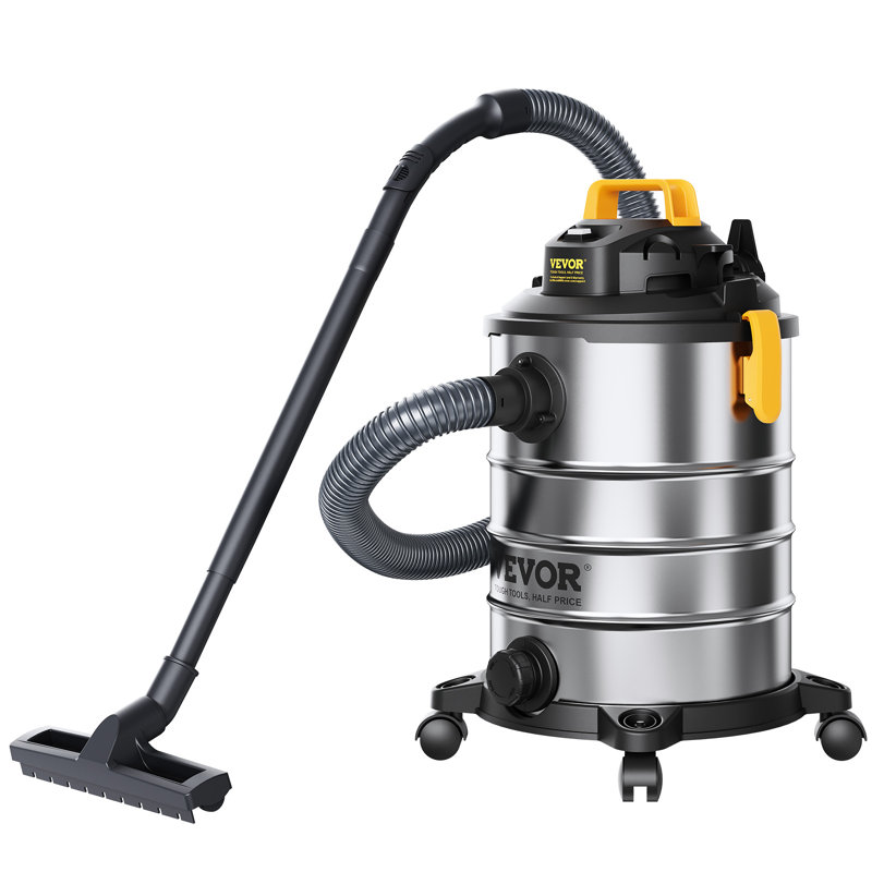 Silver 8-Gallon Stainless Steel Wet/Dry Canister Vacuum with HEPA Filter